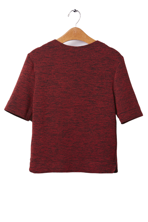 Fit — Blusa Bouclê Mescla Manga Curta