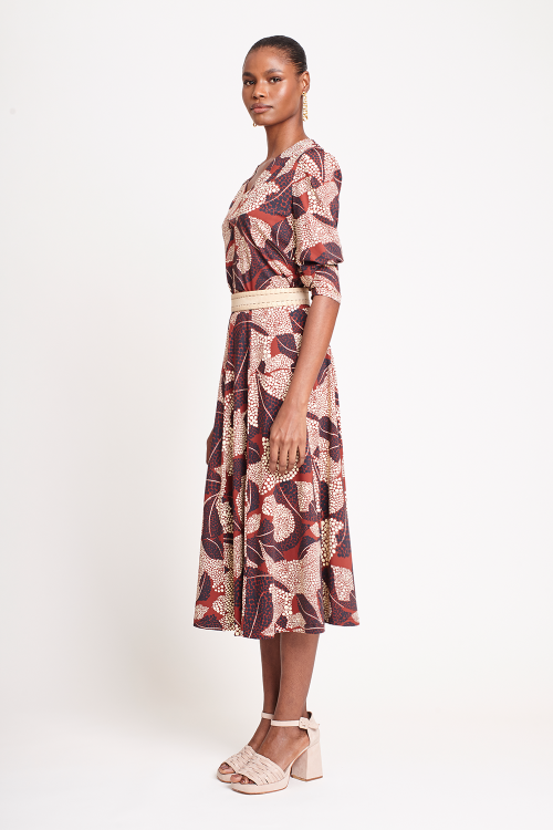 Fit — Saia Jersey Estampa Pontilhismo