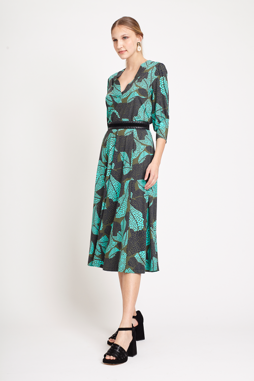 Fit — Saia Jersey Estampa Pontilhismo