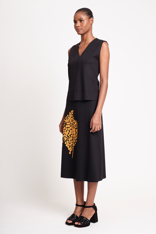 Fit — Saia Duplo Leve Silk Pontilhismo