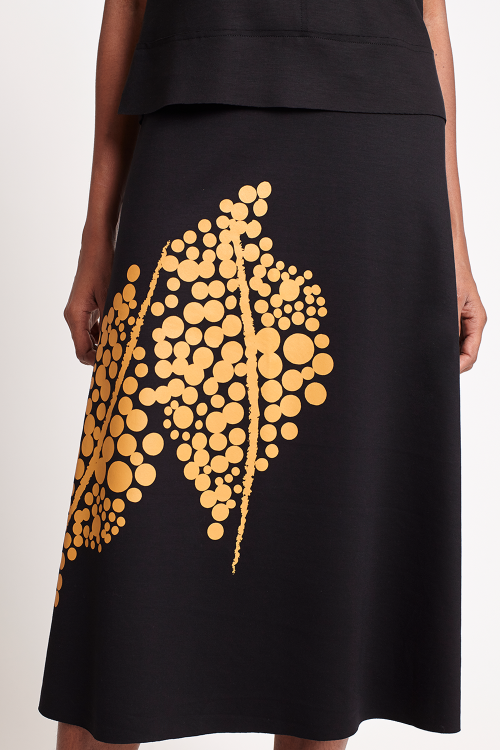 Fit — Saia Duplo Leve Silk Pontilhismo