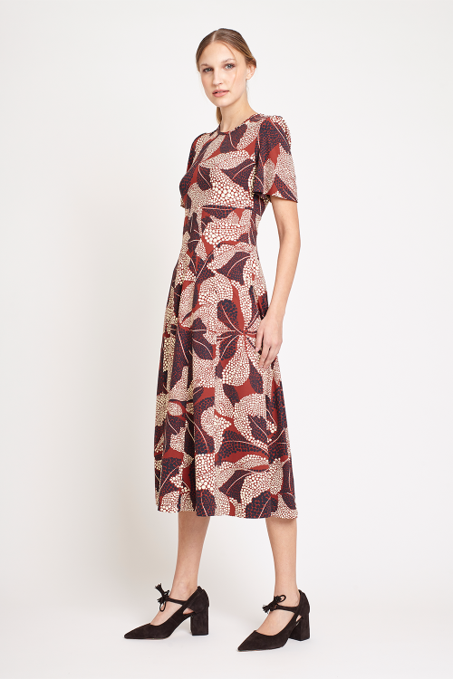 Fit — Vestido Jersey Estampa Pontilhismo