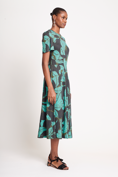 Fit — Vestido Jersey Estampa Pontilhismo