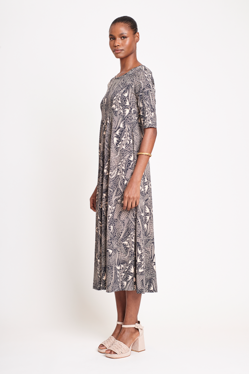 Fit — Vestido Jersey Estampa Poá