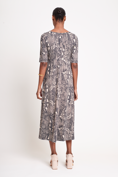 Fit — Vestido Jersey Estampa Poá