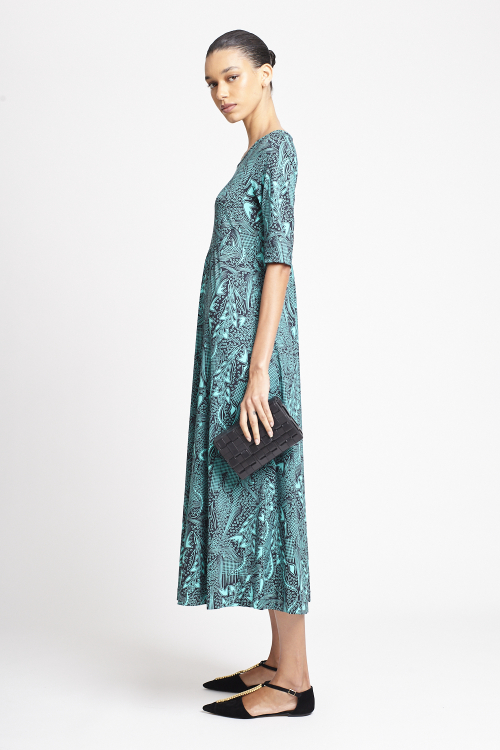 Fit — Vestido Jersey Estampa Poá