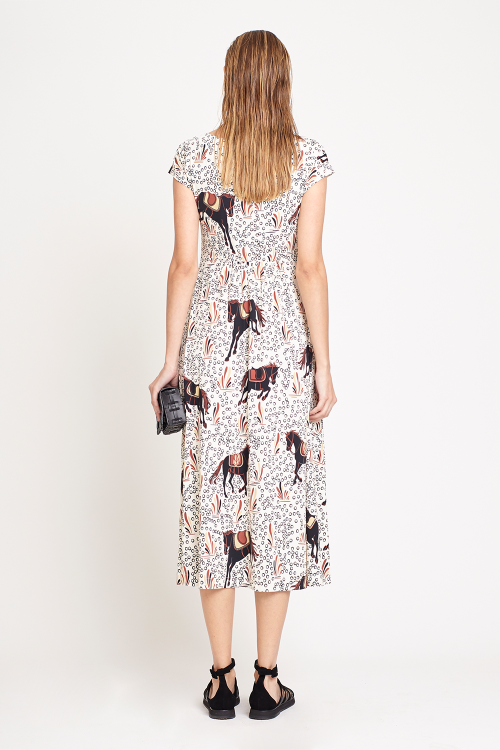 Fit — Vestido Jersey Estampa Equestre