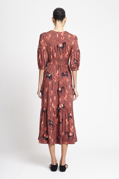 Fit — Vestido Jersey Estampa Equestre