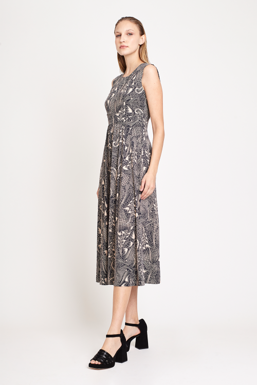 Fit — Vestido Jersey Estampa Poá
