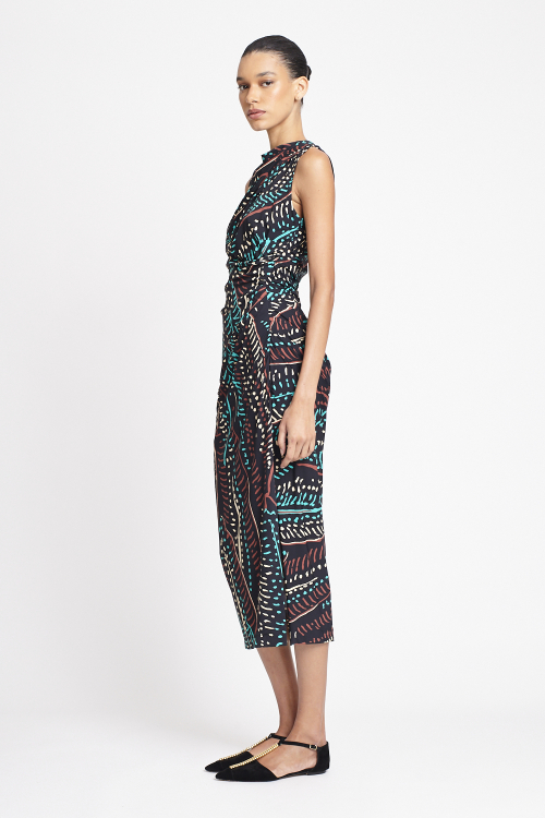 Fit — Vestido Jersey Estampa Penas