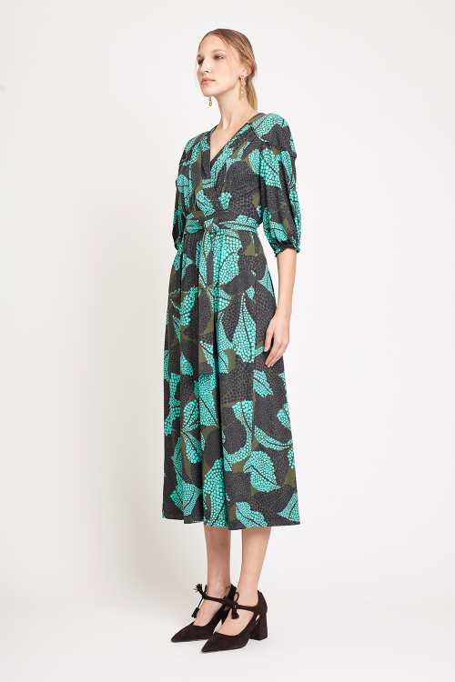 Fit — Vestido Jersey Estampa Pontilhismo