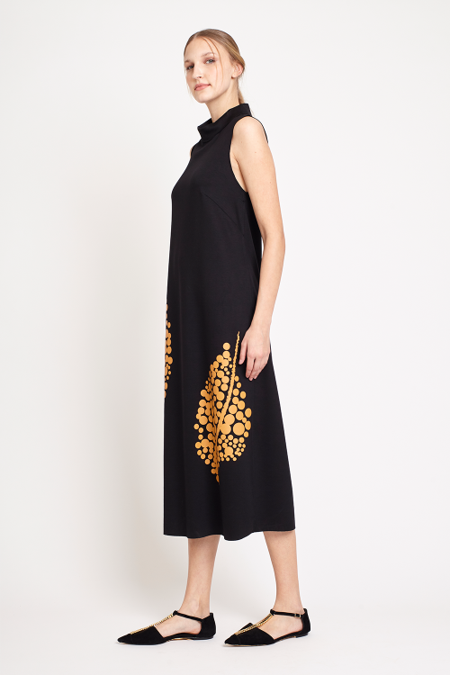 Fit — Vestido Malha Dupla Leve Silk Pontilhismo