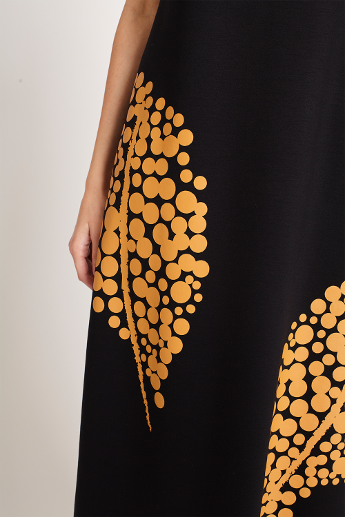 Fit — Vestido Malha Dupla Leve Silk Pontilhismo