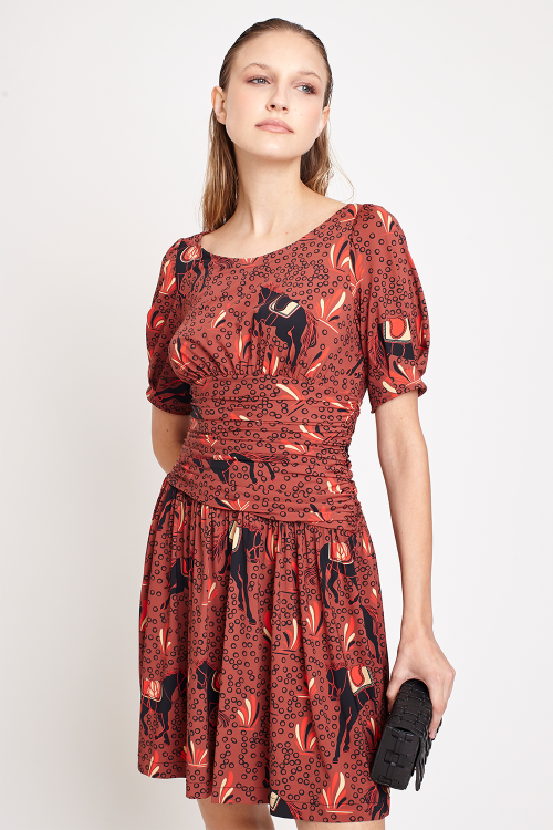 Fit — Vestido Jersey Estampa Equestre