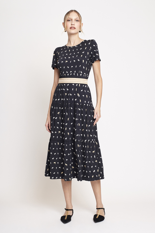 Fit — Vestido Jersey Estampa Cavalos