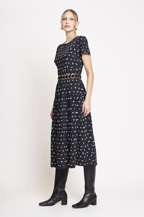 Fit — Vestido Jersey Estampa Cavalos