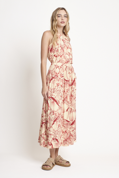 Fit — Saia Jersey Estampa Natureza Com Transpasse