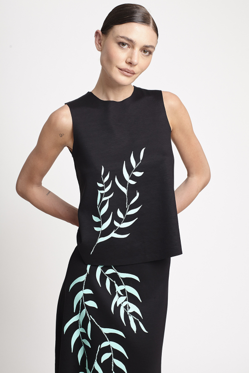 Fit — Saia Duplo Leve Silk Textura Floral