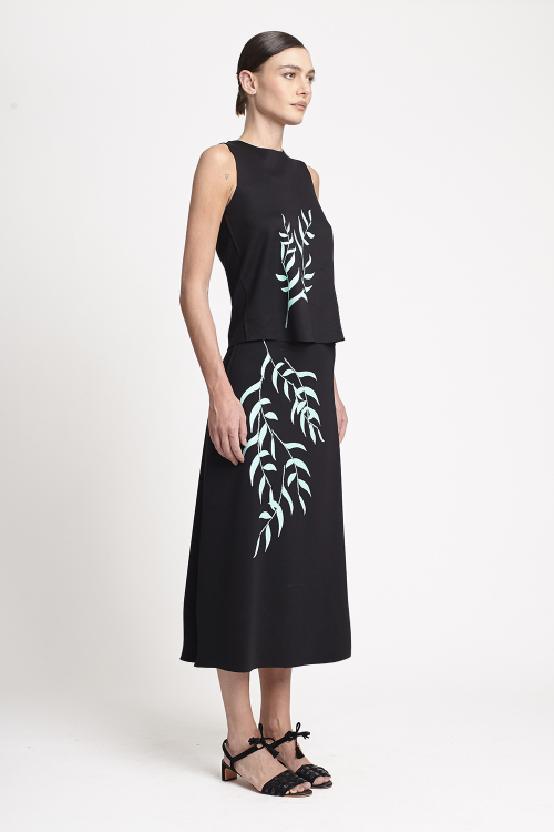 Fit — Saia Duplo Leve Silk Textura Floral