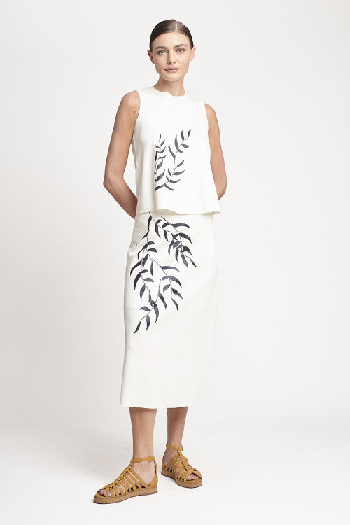 Fit — Saia Duplo Leve Silk Textura Floral