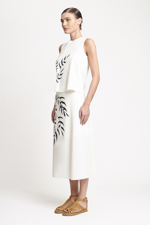 Fit — Saia Duplo Leve Silk Textura Floral