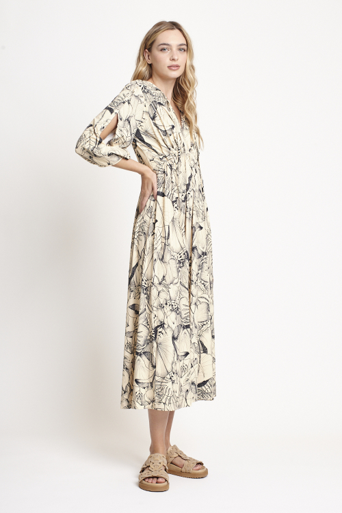 Fit — Vestido Jersey Estampa Natureza Midi