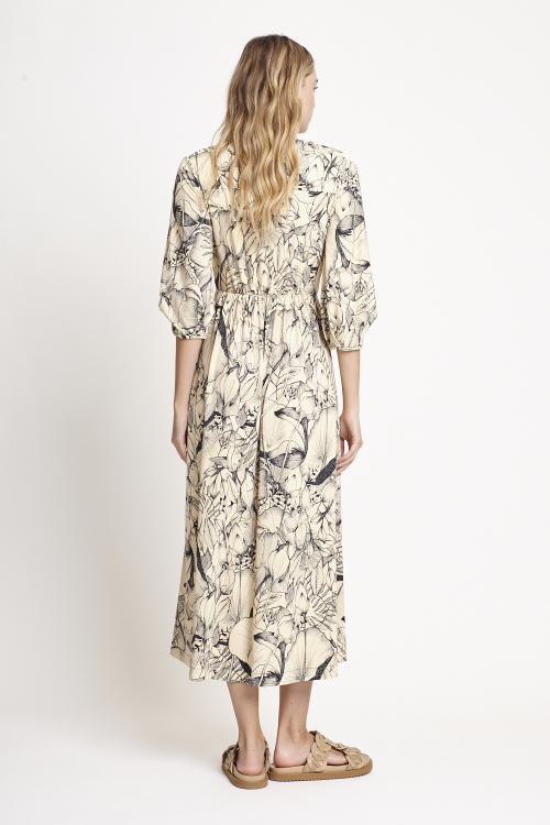 Fit — Vestido Jersey Estampa Natureza Midi