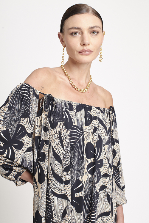 Fit — Vestido Jersey Estampa Cactus Amplo