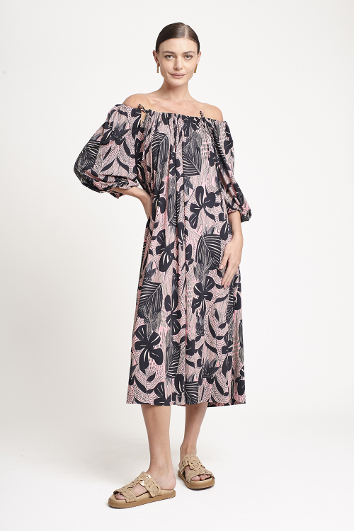 Fit — Vestido Jersey Estampa Cactus Amplo