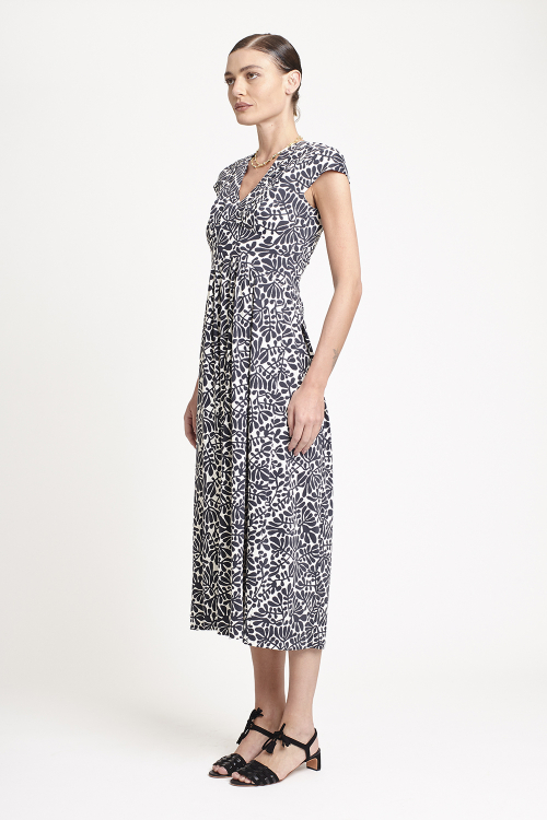 Fit — Vestido Jersey Recortes Estampa Paisagem