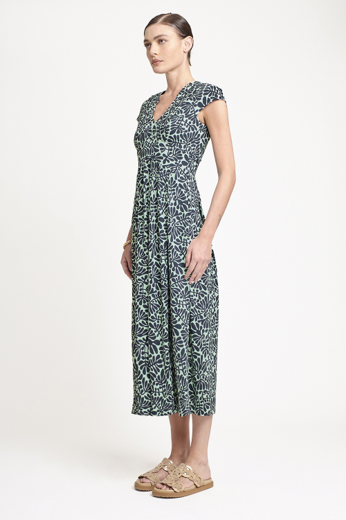 Fit — Vestido Jersey Recortes Estampa Paisagem