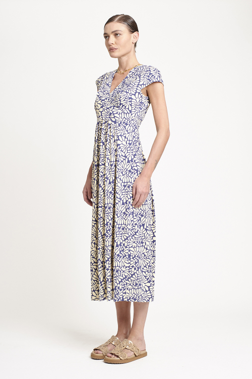 Fit — Vestido Jersey Recortes Estampa Paisagem