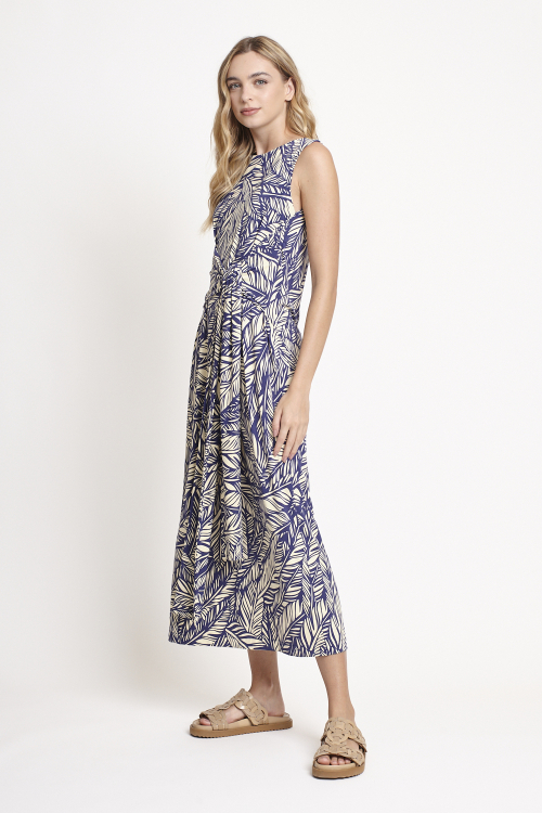 Fit — Vestido Jersey Est Folhagem Detalhe Cintura
