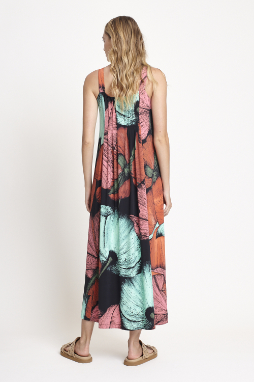 Fit — Vestido Jersey Estampa Floral Pregas