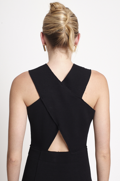 Fit — Vestido Malha Dupla Bouclê Cruzado