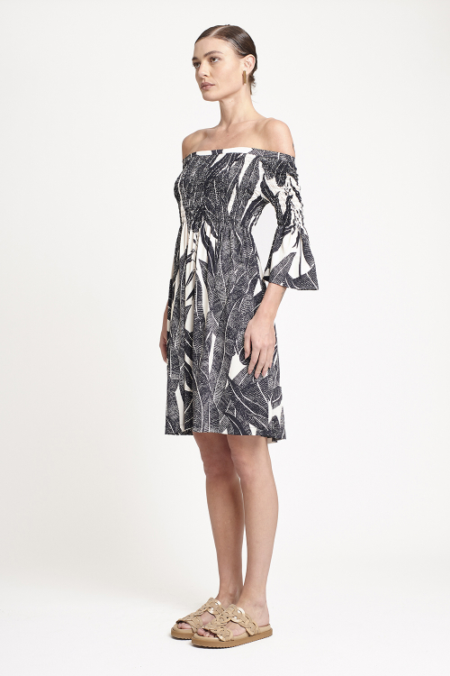 Fit — Vestido Jersey Estampa Suculentas Lastex Curto