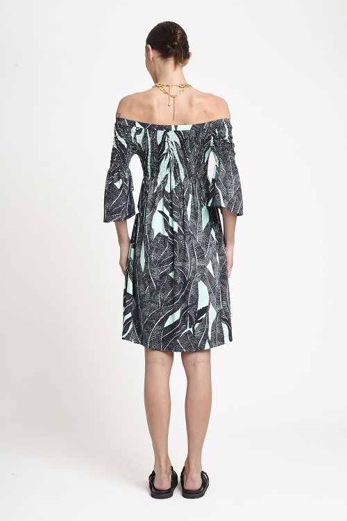 Fit — Vestido Jersey Estampa Suculentas Lastex Curto