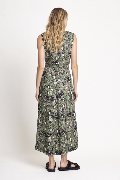 Fit — Vestido Viscose Estampa Floresta Midi