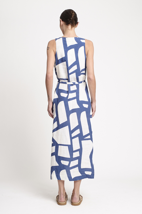 Fit — Vestido Linho Estampa Fronteira Nadador