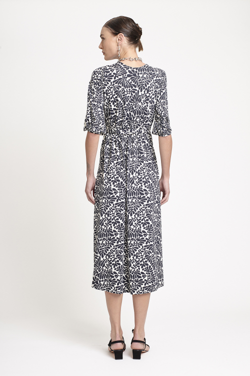 Fit — Vestido Jersey Amarração Estampa Paisagem