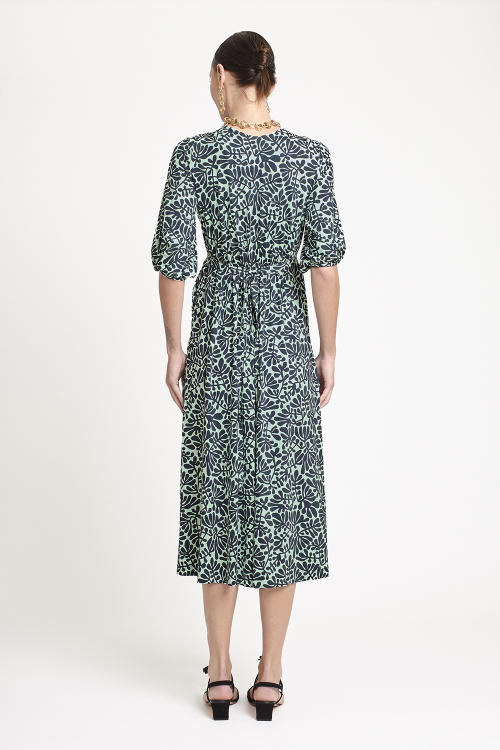 Fit — Vestido Jersey Amarração Estampa Paisagem