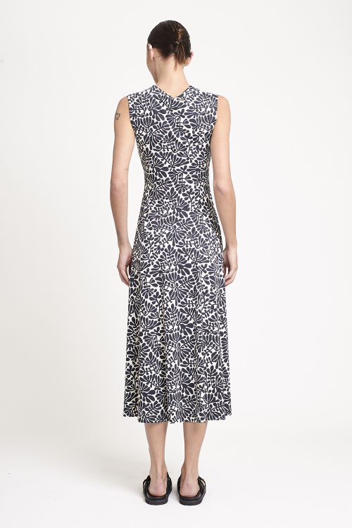 Fit — Vestido Jersey Estampa Paisagem Recorte Cintura