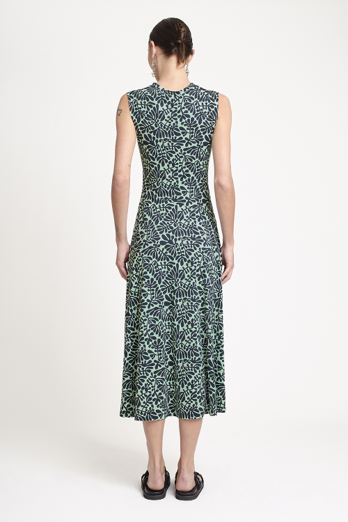 Fit — Vestido Jersey Estampa Paisagem Recorte Cintura