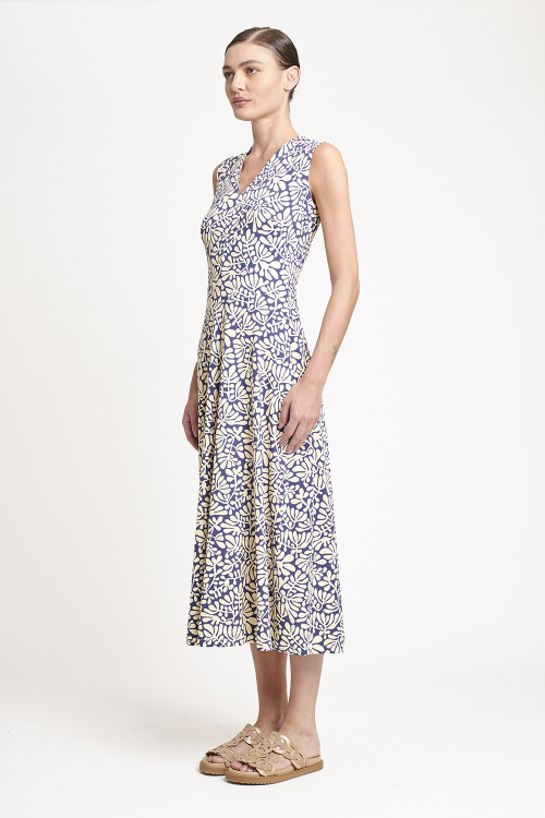 Fit — Vestido Jersey Estampa Paisagem Recorte Cintura