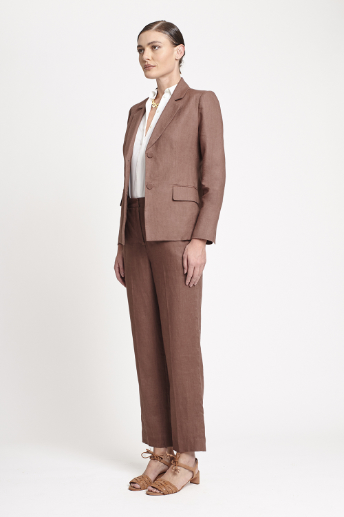 Fit — Blazer Linho Encorpado Acinturado