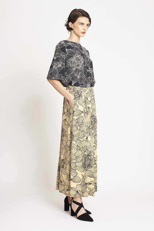 Fit — Saia Jersey Est Peônia Midi