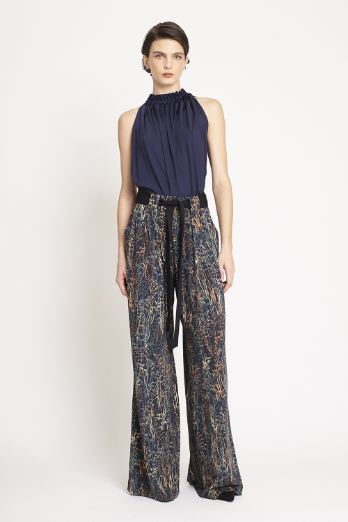 Fit — Calça Jersey Estampa Bambu Faixa Tricô