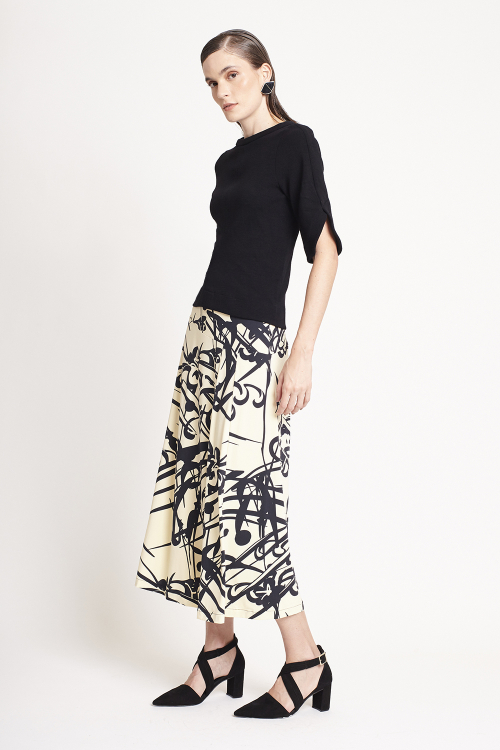 Fit — Saia Jersey Estampa Kanji