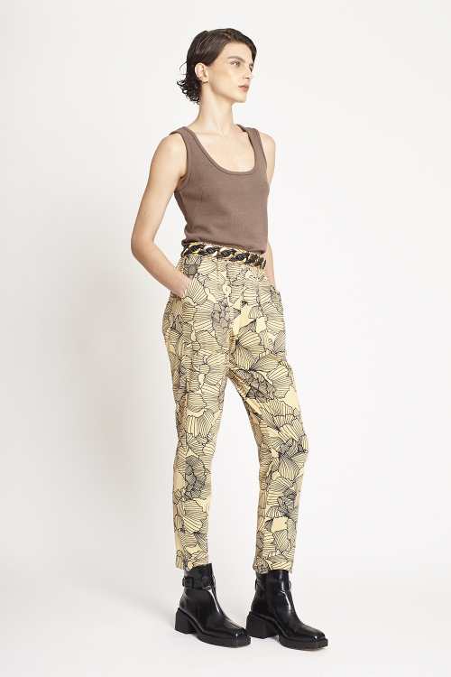 Fit — Calça Jersey Estampa Peônia