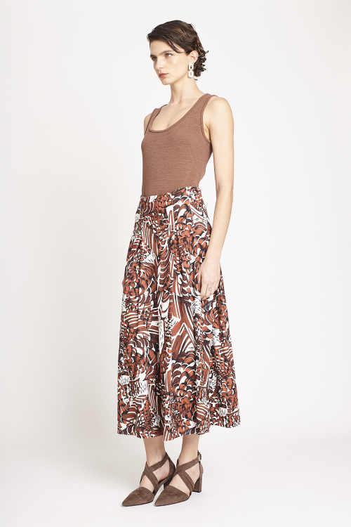 Fit — Saia Viscose Plana Estampa Anéis